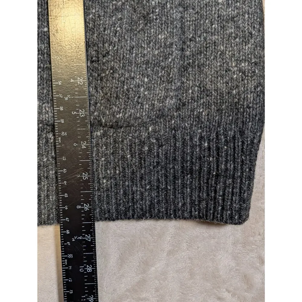Alex Mill Mens Large Donegal Merino Wool Alpaca Cardigan Sweater Charcoal Gray